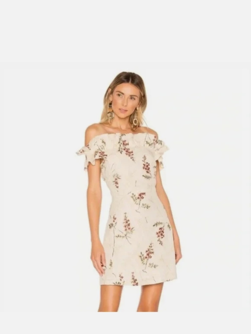 Rebecca Taylor OFF-THE-SHOULDER IVIE FLEUR EMBROIDERED DRESS